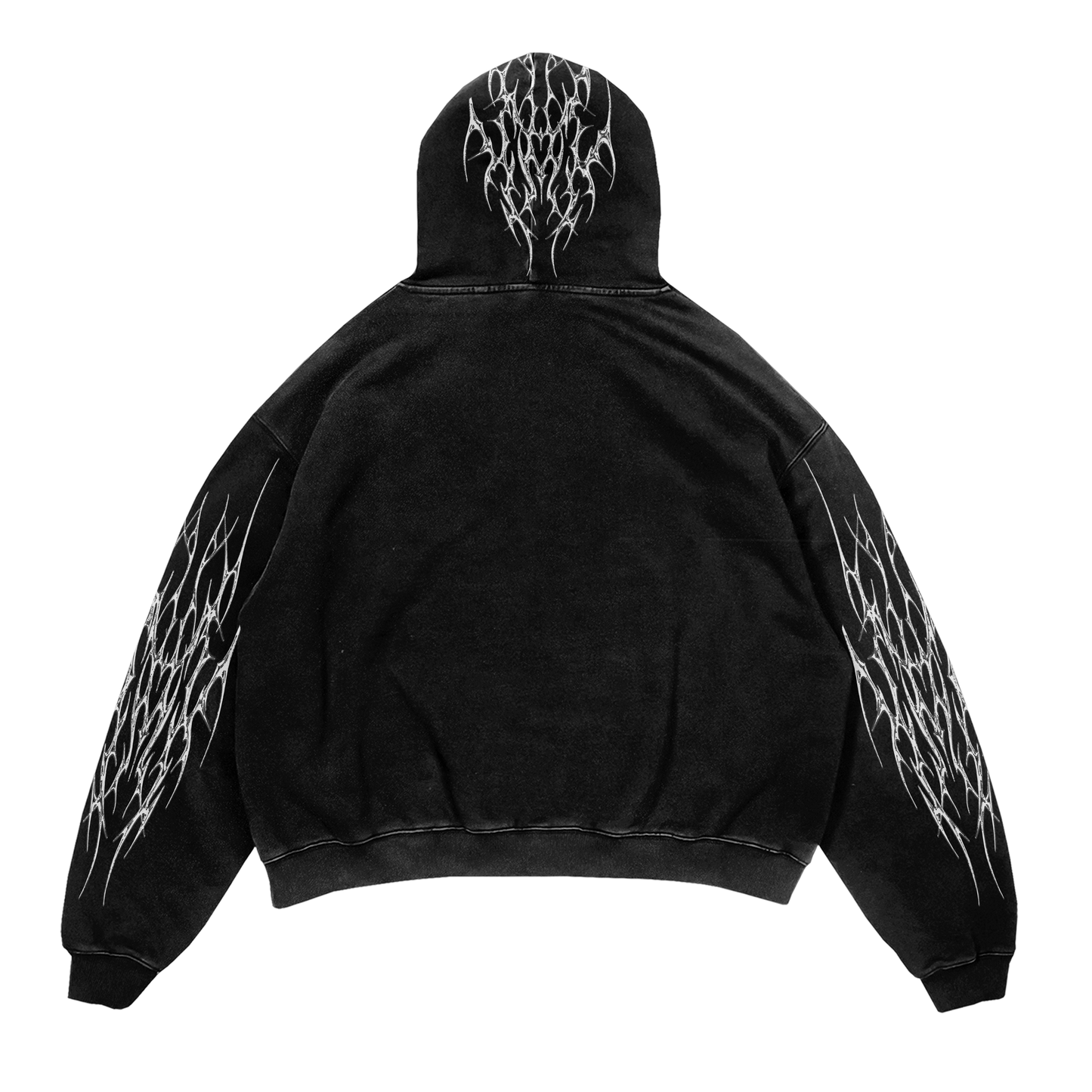 Triple embroidery hit Hoodie in black