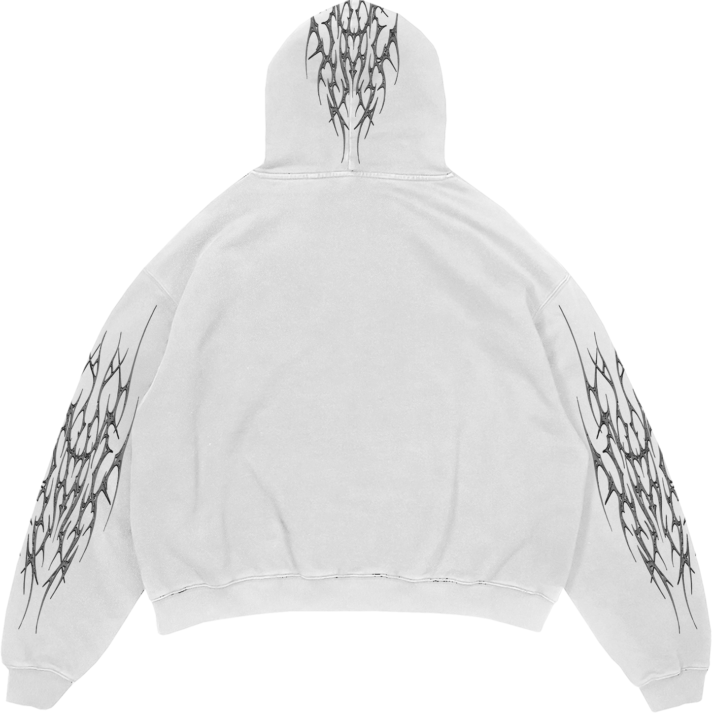 Triple embroidery hit Hoodie in white