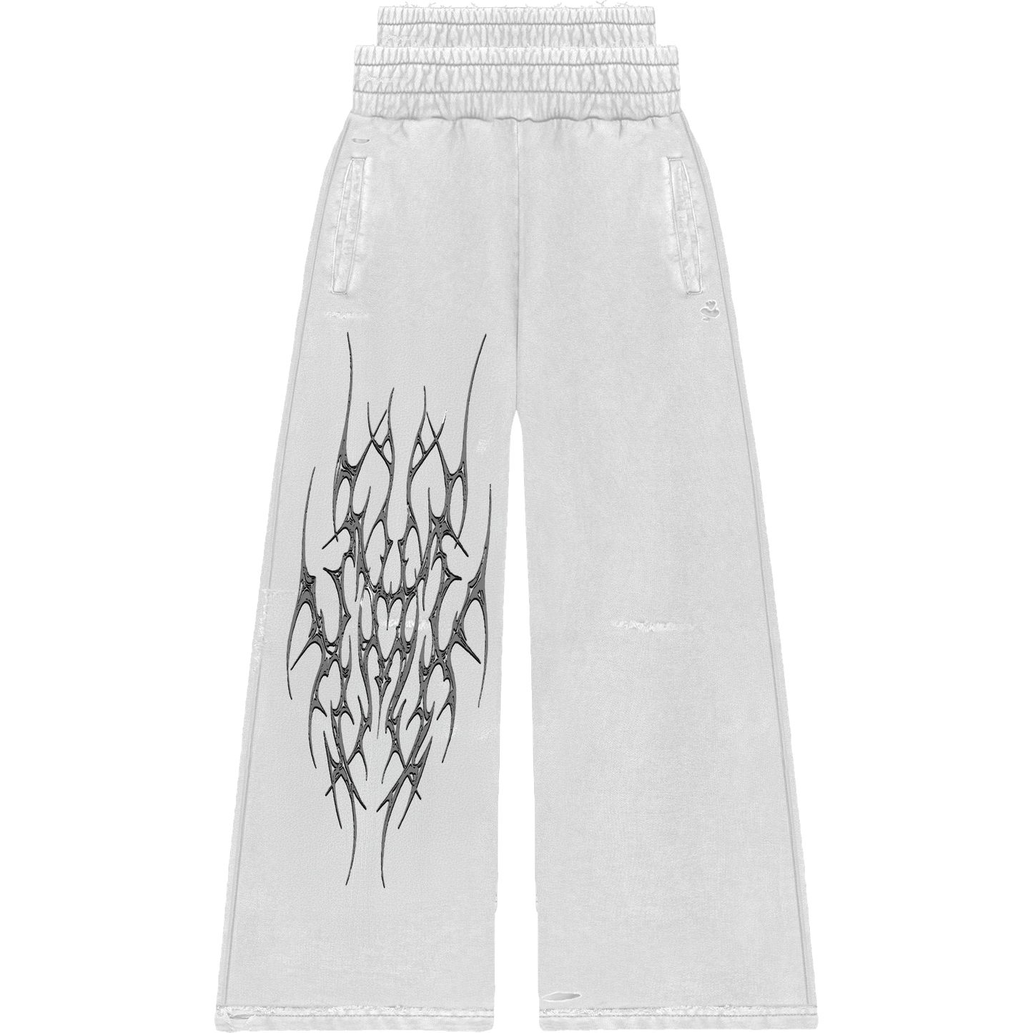 Double waisted Sweats in white