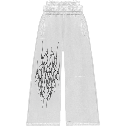 Double waisted Sweats in white