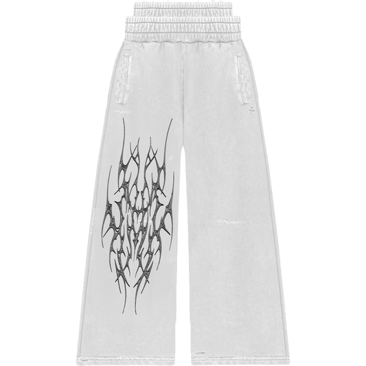 Double waisted Sweats in white